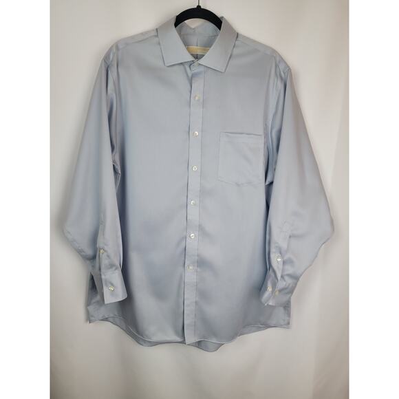 Michael Kors Mens Non Iron Button Up Dress Shirt Light Blue Sz 17 32/33 - Picture 1 of 10